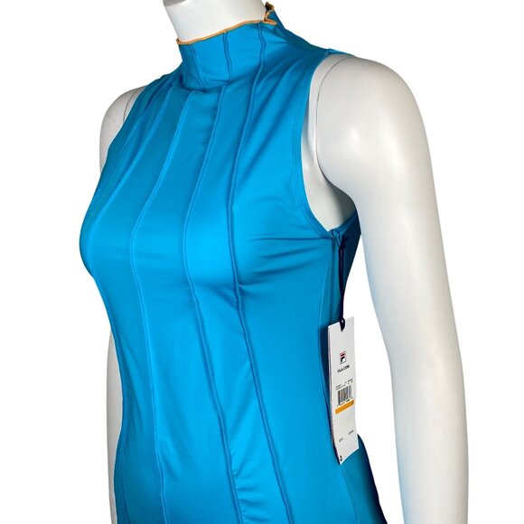 Fila Groundbreaker Full Coverage Tank Womens S Blue Ribbed Stretch Tennis - Picture 3 of 7